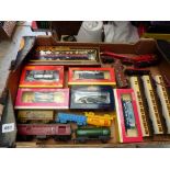 6 BOXED & 11 U/B COACHES & WAGONS INC BACHMANN, HORNBY, CHINA CLAY BRAKE VAN TOAD ETC