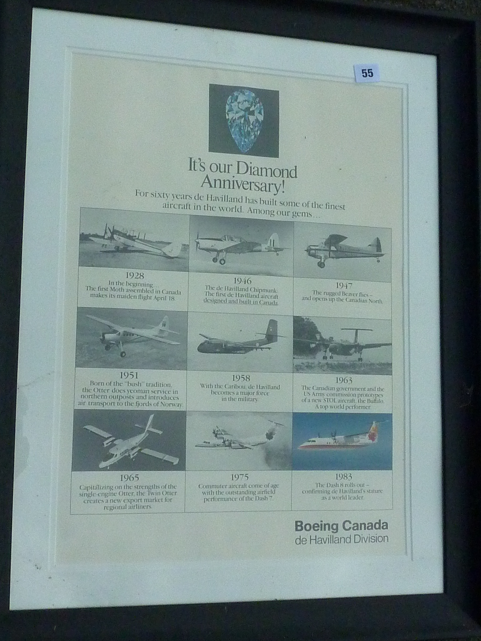 COMPANY PRINT DE HAVILLAND CANADA DIVISION AVIATION PRINT