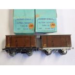 HORNBY DUBLO 2 X 12T GOODS VAN D1 D302 LMS IN LIGHT BLUE BOXED CONDITION, NB 1 HAS A NEW CHASSIS