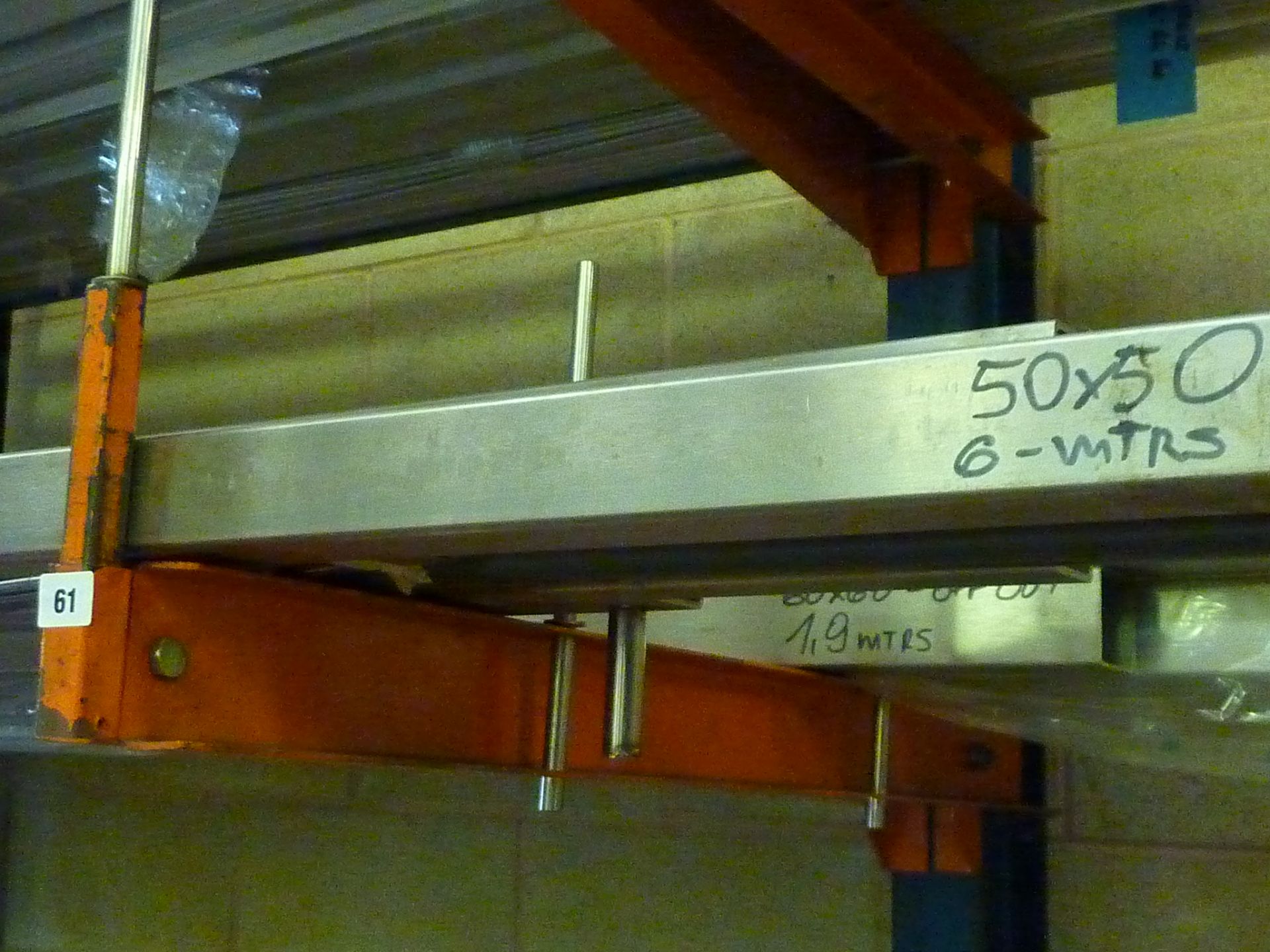 LARGE SECTION BOX AND TUBING (CONTENTS OF WHOLE SHELF OF RACKING)