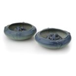 A pair of Van Briggle art pottery dragonfly bowls