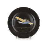 A Catalina Pottery airplane-motif pottery charger
