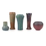 Five Van Briggle art pottery vases