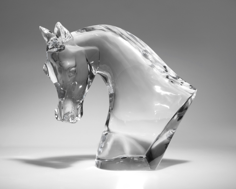 A Lalique ''Tete de Cheval'' art glass sculpture