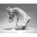A Lalique ''Tete de Cheval'' art glass sculpture