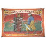 20th Century American hand-painted circus advertisement banner