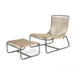 A Walter Lamb patio lounge chair and ottoman