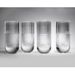 Four French Saint Louis crystal vases