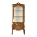 A petite Louis XV-style parquetry vitrine