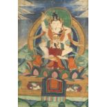 19th Century Tibetan Thangka painting, Vajrasattva