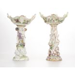 Pair of Meissen porcelain figural footed baskets