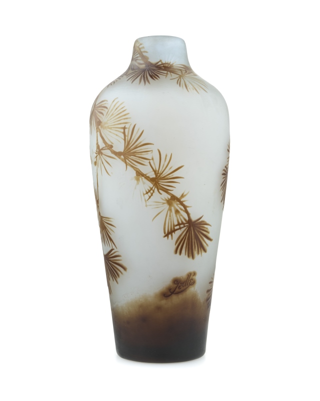 A Galle cameo cut-back art glass vase - Image 2 of 4