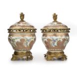 Louis XV-style bronze-mounted pot-pourri vases