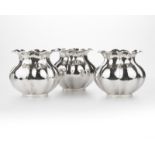 Three Buccellati sterling silver vases