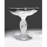Lalique ''Abondance'' art glass centerpiece tazza
