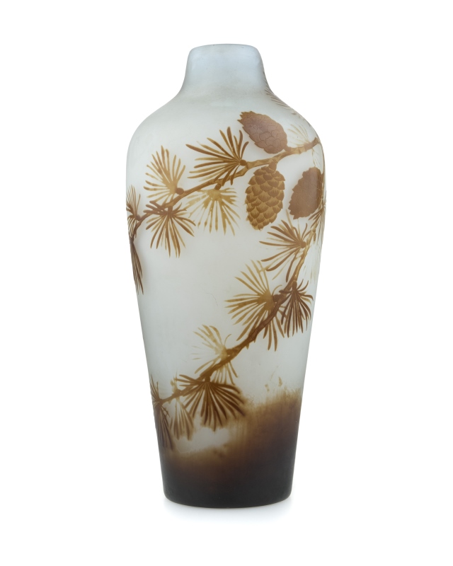 A Galle cameo cut-back art glass vase