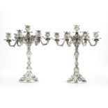 A pair of Italian .800 silver candelabra