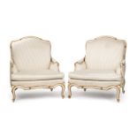 A pair of Louis XV-style bergeres