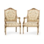 A pair of Louis XVI-style fauteuils