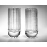 A pair of French Saint Louis crystal vases