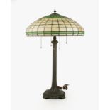 A J.A. Whaley Co. leaded glass table lamp