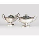 A pair of George III sterling silver sauce boats
