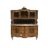 A French marble-top marquetry sideboard