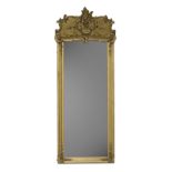 A carved giltwood wall mirror