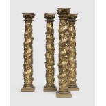 Four Italian carved giltwood architectural columns