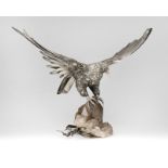 A large Buccellati .800 silver eagle sculpture