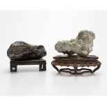 Two Chinese scholar stones/mountain boulders