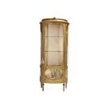 A Louis XVI-style giltwood Vernis Martin vitrine cabinet