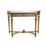 A Louis XVI-style carved giltwood console table