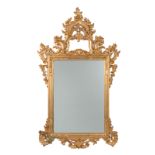 An Italian carved giltwood wall mirror