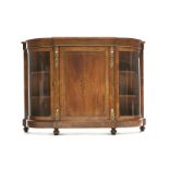 A Victorian demilune vitrine cabinet