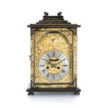 A Continental Japanned bracket clock