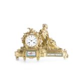 A French Louis XVI-style gilt-bronze mantel clock