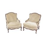 A pair of French provincial-style bergeres