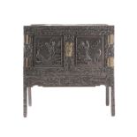 A Chinese carved hardwood cabinet