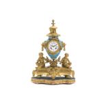 A Sevres-style gilt bronze-mounted mantel clock