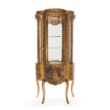 A Louis XV-style Vernis Martin vitrine cabinet