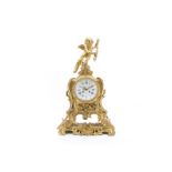 A Louis XV-style gilt-bronze mantel clock