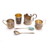 A group of Russian silver items