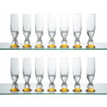 14 Baccarat ''Variations'' champagne flutes