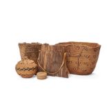 Five Pacific Northwest Coast Native American baskets