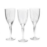 Three Lalique ''Angel'' champagne flutes