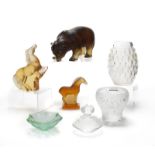 A group of Lalique art glass objects