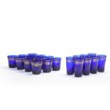 20 Baccarat ''Imperator'' cobalt glasses