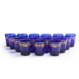 18 Baccarat ''Imperator'' cobalt double old fashioned glasses