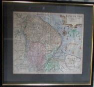 Hand coloured engraved map of Lincolnshire - Lincolniae Comitatus Ubi Olim Insederunt Coritani (c.